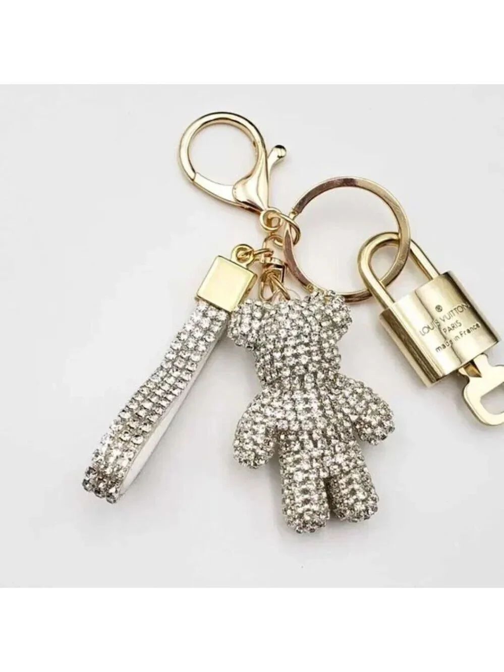 Louis Vuitton Gold Padlock Key 🔒 Authentic LV Charm + Unbranded Keychain